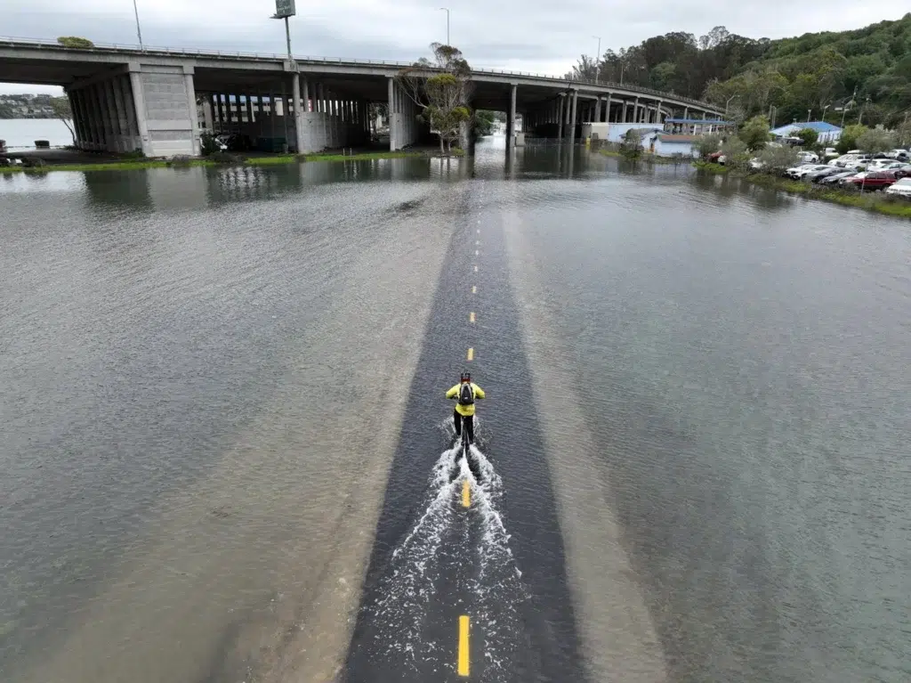 $4M fix for flood-prone bike path sparks debate in Carmel Valley, photo by Josh Edelson/AFP