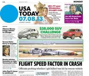USA Today featuring a photograph by Josh Edelson