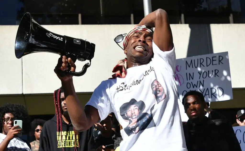 Stephon Clark Funeral Held Amid Fear in Sacramento, photo by Josh Edelson/AFP