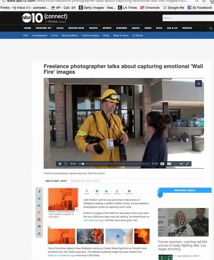 A press feature of Josh Edelson wildfire photography (press feature 7)