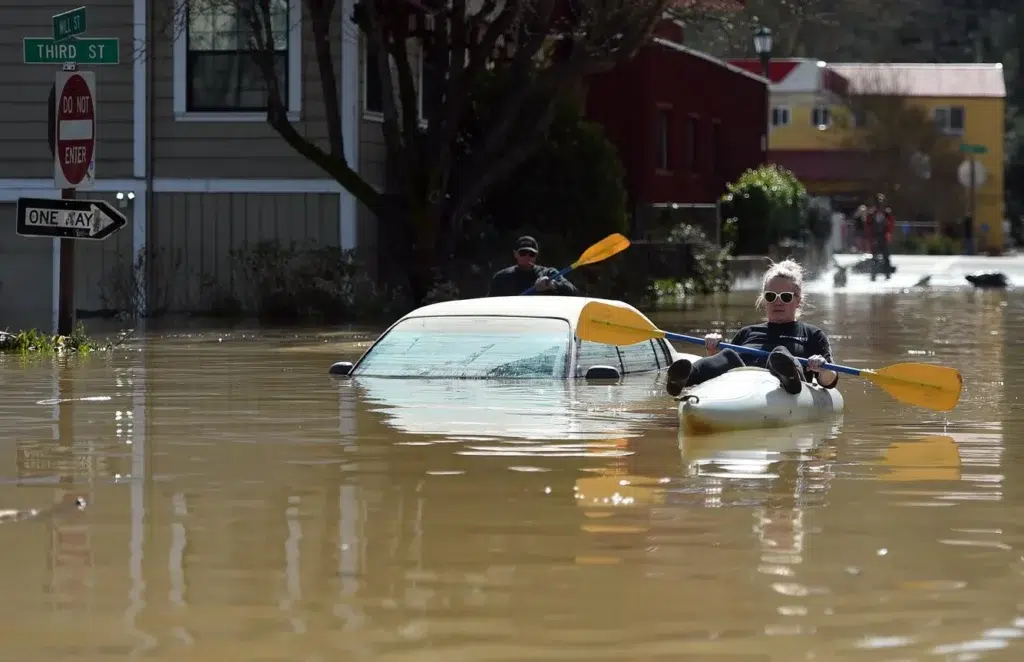 California residents survey damage as historic floods recede, photo by Josh Edelson/AP