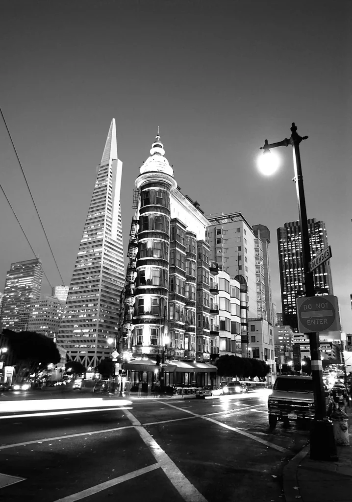 Skyscraper, High-rise building, Zebra crossing, documentary photography by Josh Edelson/AFP