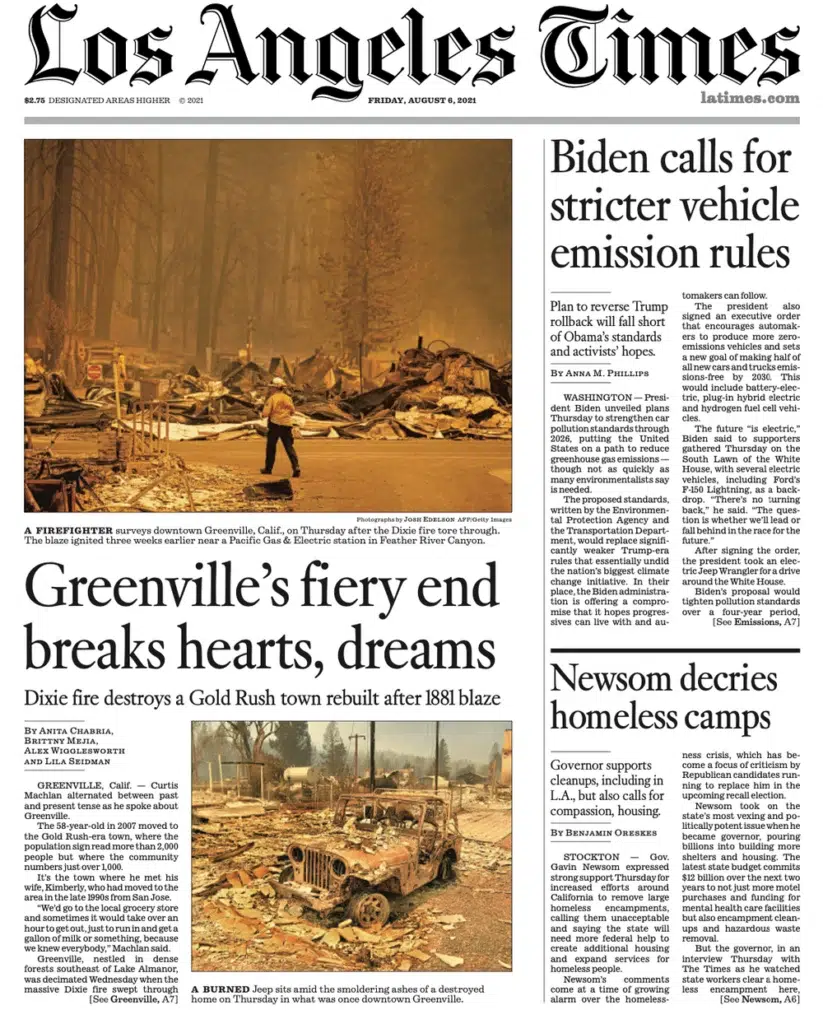 the Los Angeles Times, a California wildfire at its peak, photographed by Josh Edelson