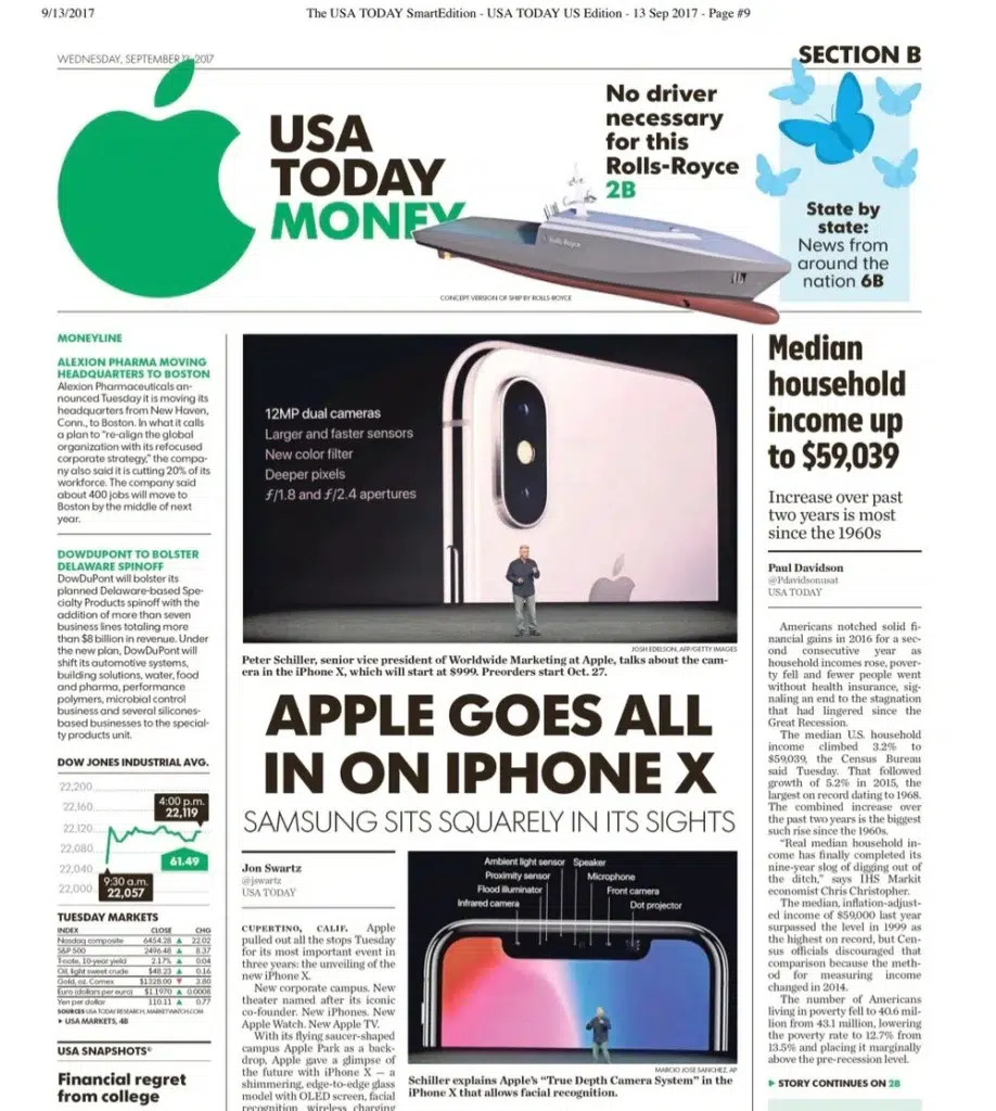 USA Today featuring a photograph by Josh Edelson (2)