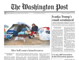 The Washington Post — embers filling the sky over a wildfire, photographed by Josh Edelson