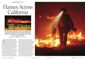 A Josh Edelson wildfire photograph featured in the press (press feature 13)