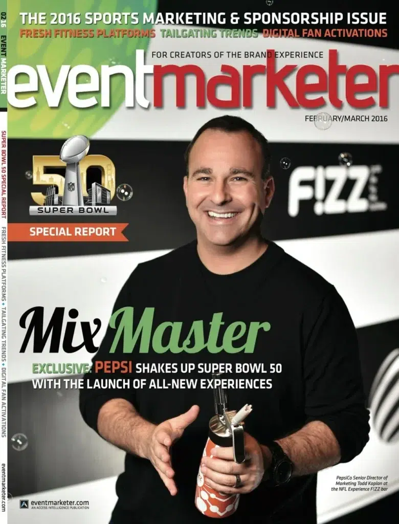 Event Marketer magazine feature with a portrait by Josh Edelson