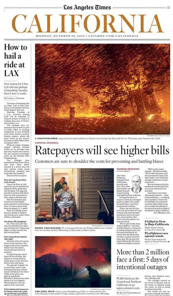 California magazine, a wildfire bearing down on a community, photographed by Josh Edelson