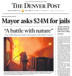 The Denver Post front page featuring a photograph by Josh Edelson (2)