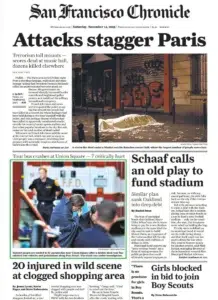 San Francisco Chronicle front page with a photograph by Josh Edelson (2)