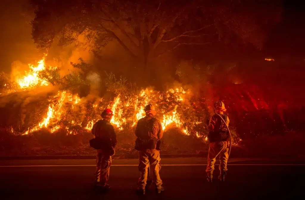 After an anxious four-day wait, wildfire evacuees return to Mariposa, photo by Josh Edelson/AFP