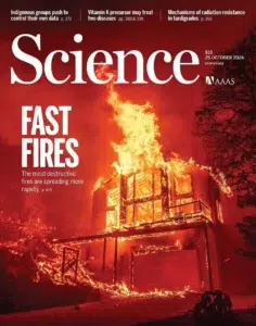 Science magazine — a fast-moving California wildfire  — a Josh Edelson photograph