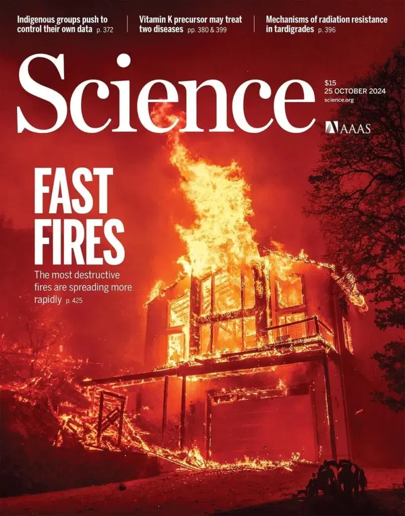 Science magazine, a fast-moving California wildfire, a Josh Edelson photograph