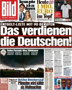 Bild newspaper feature with a photograph by Josh Edelson