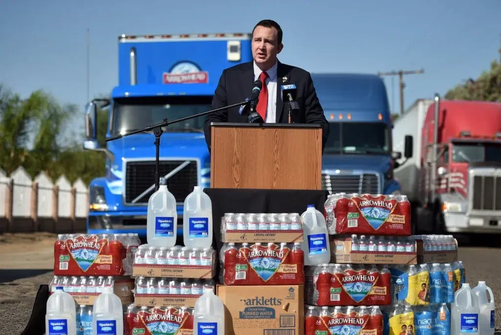 Plastic bottle, Drinking water, documentary photography by Josh Edelson/AFP