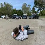 Josh doing an advertising shoot for self-driving cars