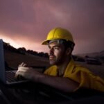 Josh editing in the field