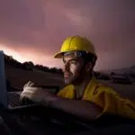 Josh editing in the field