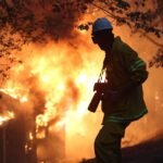 Josh photographing a fire