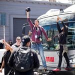 Josh photographing a protest