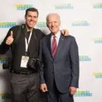 Josh while photographing President Joe Biden