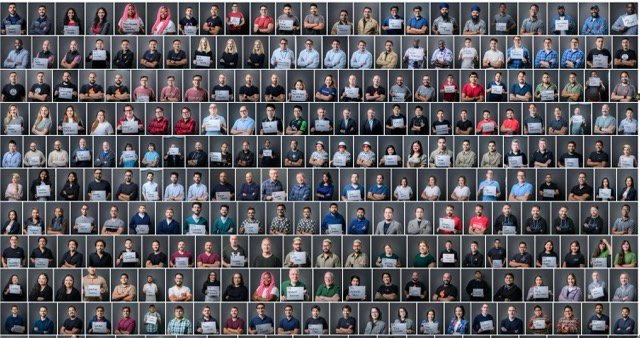 90-person corporate headshot day for Google in Sunnyvale — consistent lighting, grey background, professional results.