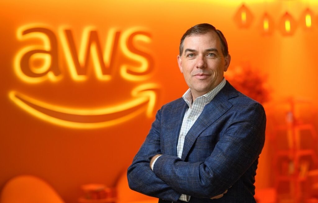 Amazon Web Services CEO Matt Garman headshot at Amazon HQ Seattle — corporate photography by Josh Edelson
