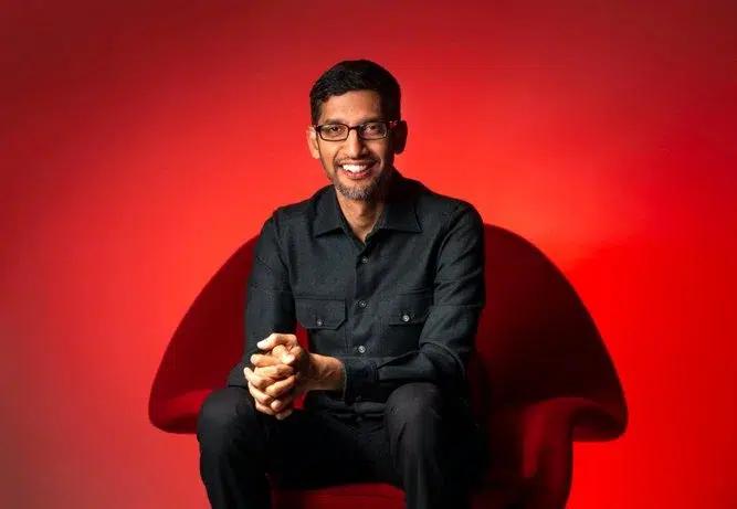Google CEO Sundar Pichai executive portrait photographed by Josh Edelson — San Francisco corporate photographer