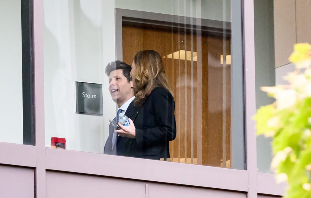 OpenAI CEO Sam Altman inside the Oakland federal courthouse during the Elon Musk vs. OpenAI trial — photo by Josh Edelson/AFP