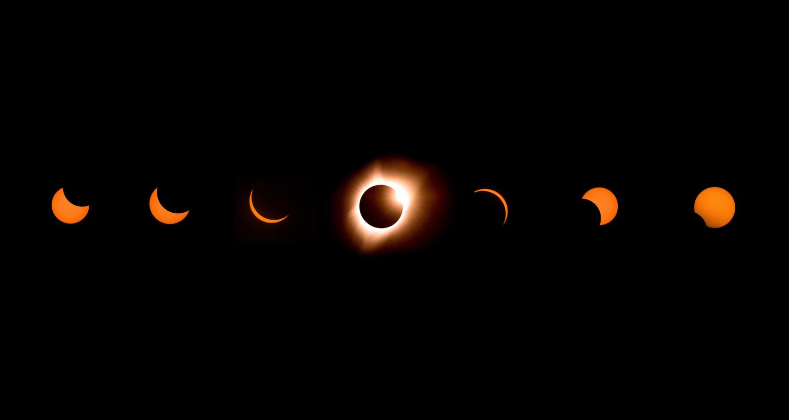 Total solar eclipse sequence composite by Josh Edelson