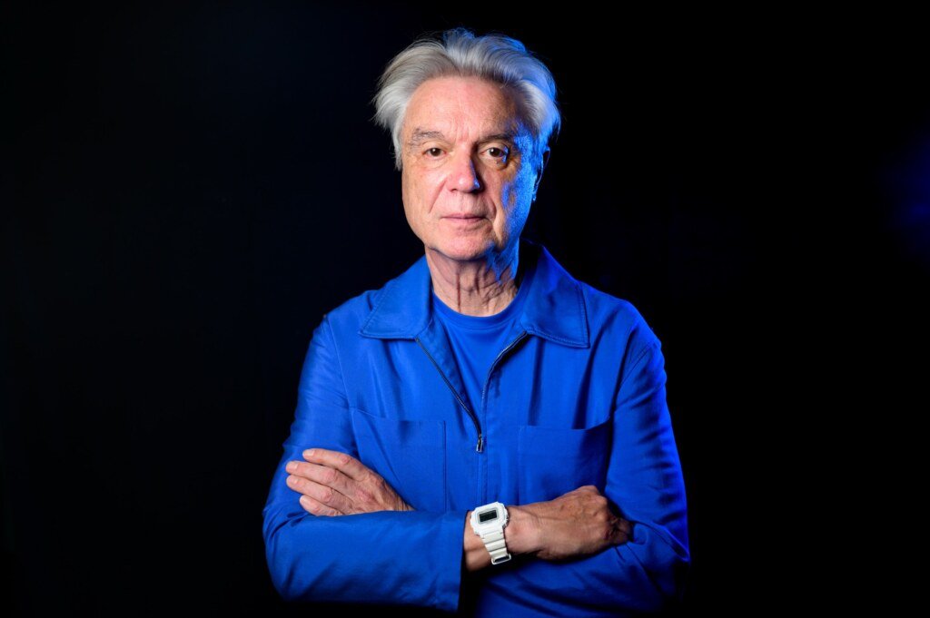 David Byrne photographed backstage at the Greek Theatre in Berkeley before a performance on his Who Is The Sky? tour. (Josh Edelson / LA Times)