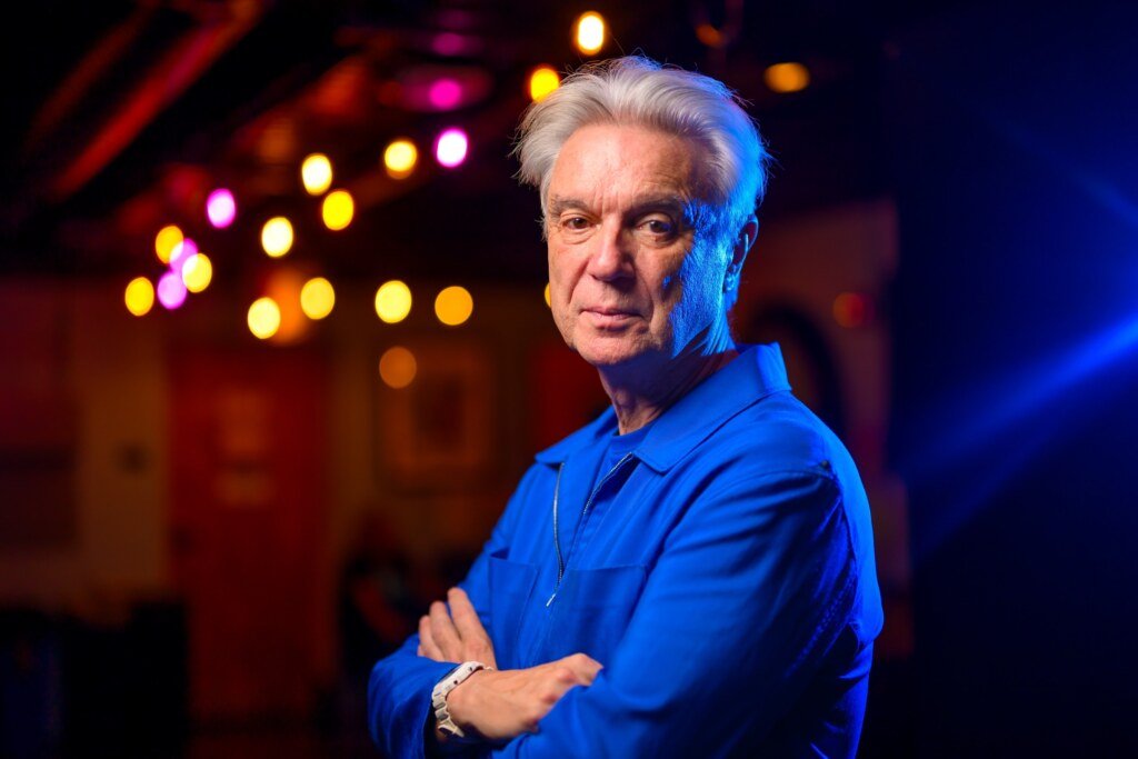 David Byrne photographed backstage at the Greek Theatre in Berkeley before a performance on his Who Is The Sky? tour. (Josh Edelson / LA Times)