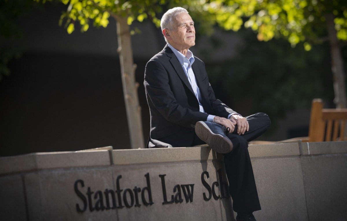 Joseph Bankman environmental editorial portrait on the Stanford campus by photographer Josh Edelson