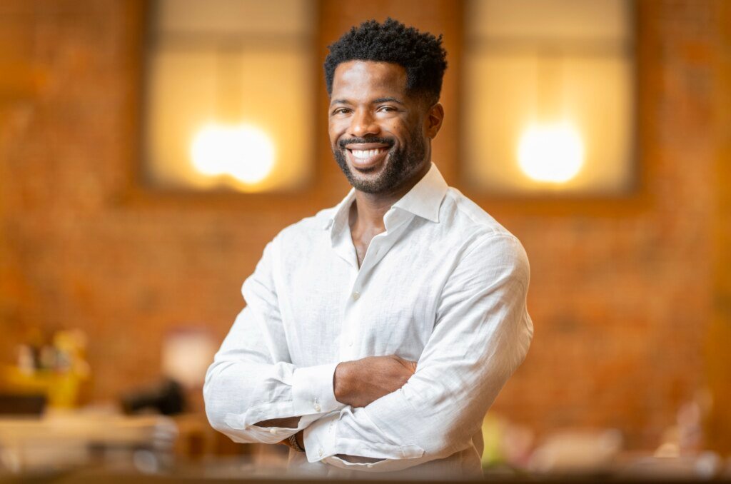 Kevin Caldwell, CEO of Ossium Health, environmental portrait inside his San Francisco office