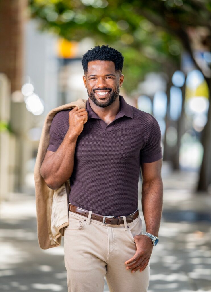 Kevin Caldwell, CEO of Ossium Health, walking editorial portrait in San Francisco, photographed by Josh Edelson
