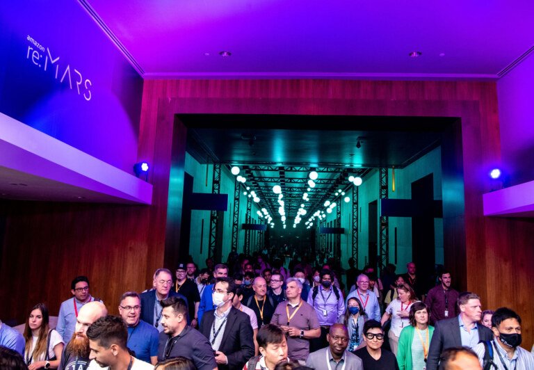 Amazon re:MARS conference in Las Vegas, keynote photography by Josh Edelson