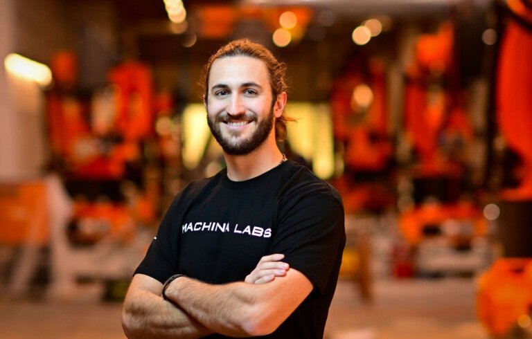 Machina Labs team headshots on the robotics factory floor in Los Angeles by Josh Edelson