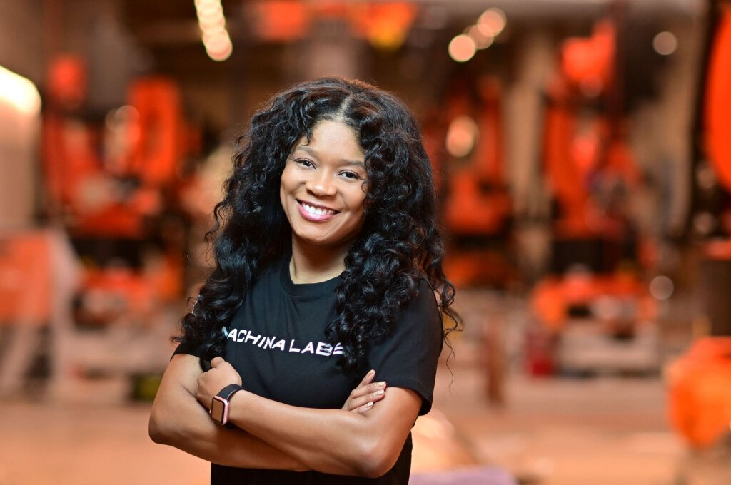 Machina Labs team headshots on the robotics factory floor in Los Angeles by Josh Edelson