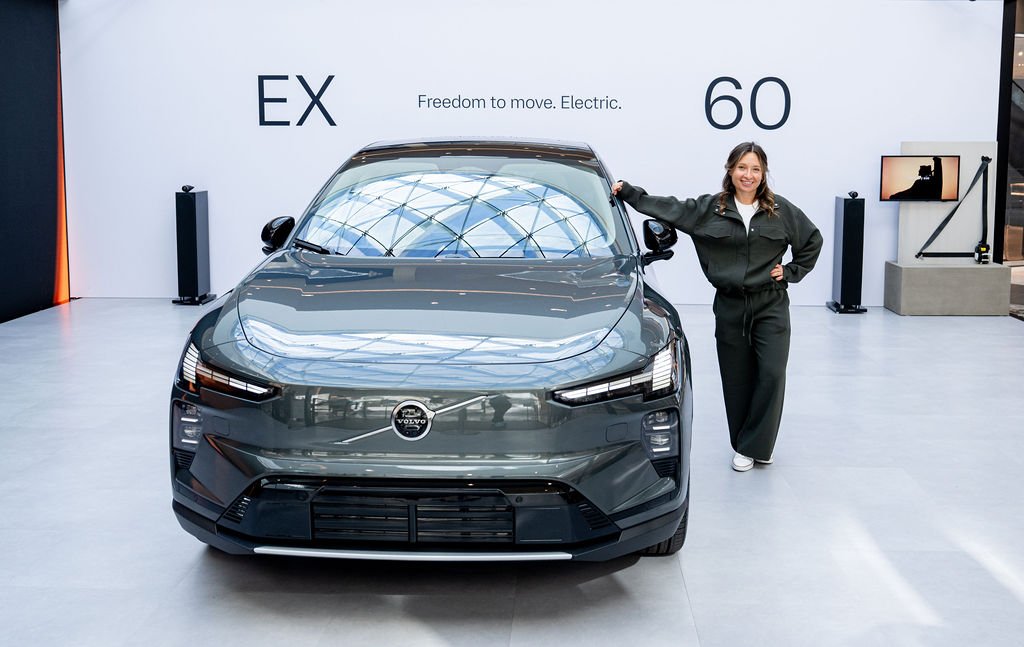 Volvo EX60 activation at a Santa Clara mall, brand activation and automotive photography by Josh Edelson for Nth Degree
