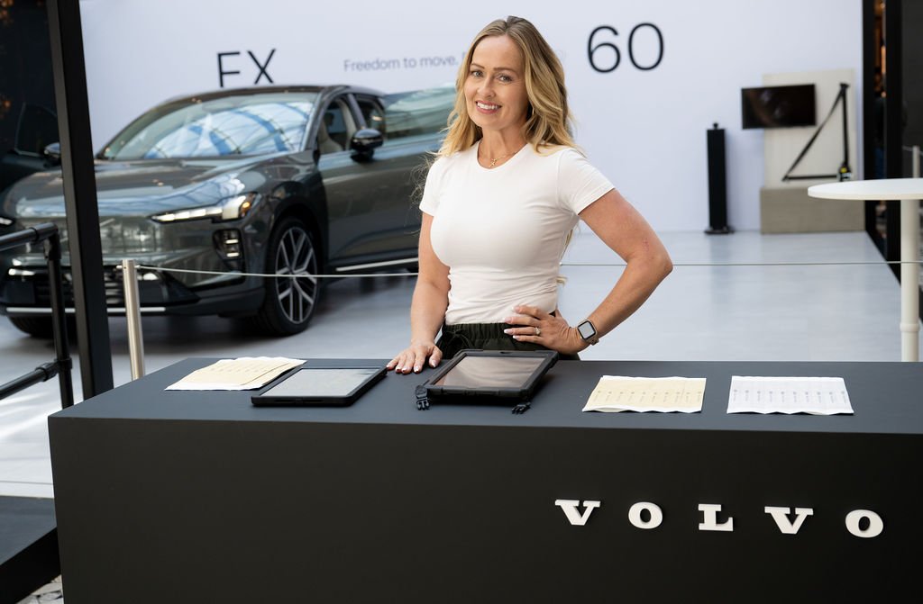 Volvo EX60 activation at a Santa Clara mall, brand activation and automotive photography by Josh Edelson for Nth Degree