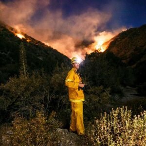 Josh shooting at a fire